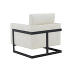 Modrest Prince Contemporary Cream & Black Fabric Accent Chair