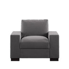 Ashton Grey Fabric Double Sided Down-Feather Filled Chair by iNSPIRE Q Artisan