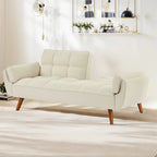 75.39 Sofa Bed, Convertible Sleeper Couch with Pillows, Foldable Loveseat Furniture for Living Room