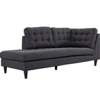 2 Piece Upholstered Fabric Left Facing Bumper Sectional