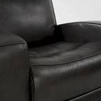 37 Wide Top Grain Leather Power Recliner Chair Glider Rocker Recliner Home Theater Seating with USB Charge Port