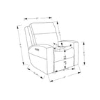 37 Wide Top Grain Leather Power Recliner Chair Glider Rocker Recliner Home Theater Seating with USB Charge Port