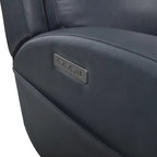 37 Wide Top Grain Leather Power Recliner Chair Glider Rocker Recliner Home Theater Seating with USB Charge Port