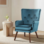 Modern Upholstered Velvet Wingback Accent Arm Chair, Set of 2 - 36.6 H x 28 W x 28.4 D