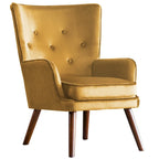 Modern Upholstered Velvet Wingback Accent Arm Chair, Set of 2 - 36.6 H x 28 W x 28.4 D