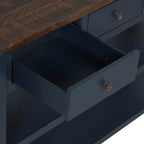48 Solid Pine Wood Top Console Table, Modern Entryway Sofa Side Table with 3 Storage Drawers and 2 Shelves. Easy to Assemble