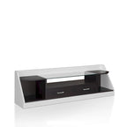 Kax Contemporary White 70-inch Glass Multi-functional Storage TV Console by Furniture of America