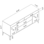 Manhattan Comfort Rockefeller 62.99 In. Metal Leg Media Cabinet Console