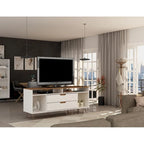 Manhattan Comfort Rockefeller 62.99 In. Metal Leg Media Cabinet Console