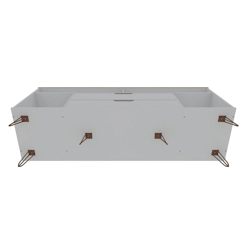 Manhattan Comfort Rockefeller 62.99 In. Metal Leg Media Cabinet Console