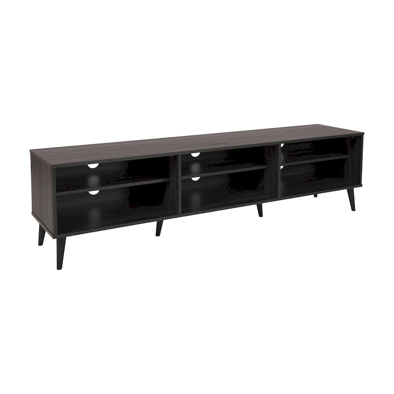 Modern TV Stand with 6 Adjustable Shelves - Supports TVs up to 85" (71")