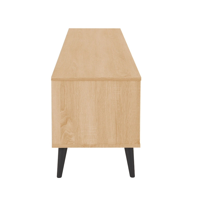 Modern TV Stand with 6 Adjustable Shelves - Supports TVs up to 85" (71")