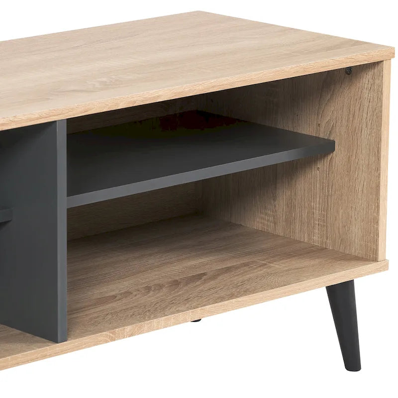 Modern TV Stand with 6 Adjustable Shelves - Supports TVs up to 85" (71")