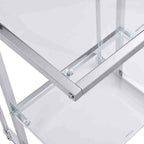 Grondin Contemporary Style 2-Tier End Table Sofa Side Table with Tempered Glass Shelves and Metal Frame