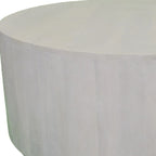 HomeRoots42 Rustic White Solid Wood Round Distressed Coffee Table - 42
