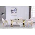 Armchairs Velvet Upholstered Side Chairs with Fox-EyeArmrests and Mirror Stainless Steel Legs