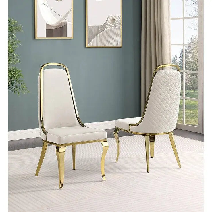 Velvet Side Chairs with Chrome Legs - Set of 2