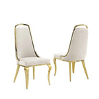 Velvet Side Chairs with Chrome Legs - Set of 2