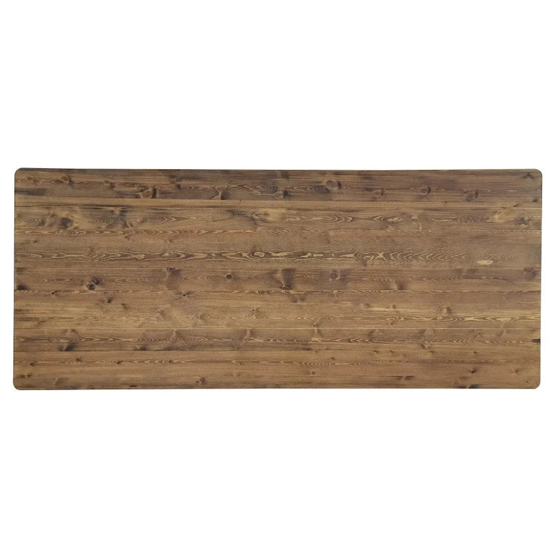 8' x 40 Rectangular Antique Rustic Solid Pine Folding Dining Table