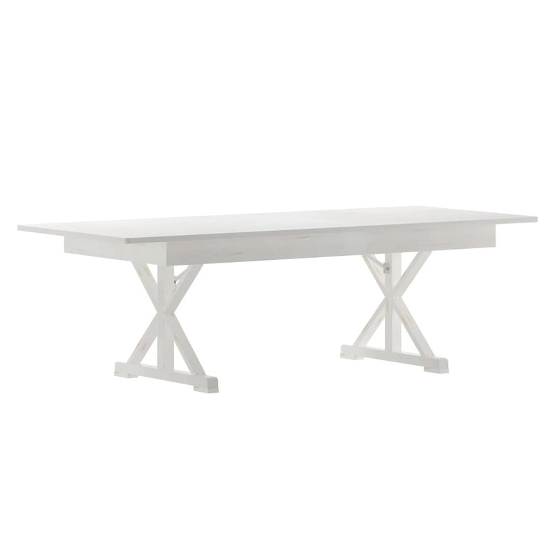 8' x 40 Rectangular Antique Rustic Solid Pine Folding Dining Table