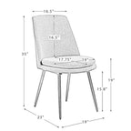 Homer Modern and Contemporary Dining Chairs Set of 2 with Metal Legs