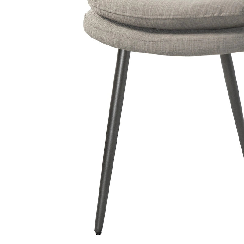 Homer Modern and Contemporary Dining Chairs Set of 2 with Metal Legs