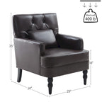 Set of 2 Arm Chair Upholstered Button Tufted Accent Chair with Lumbar Pillow Beige/ Grey/ Light Blue