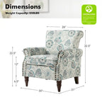 Nyctelius Traditional Polyester Accent Chair with Rolled Arms and Nailhead Trim by HULALA HOME