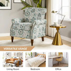 Nyctelius Traditional Polyester Accent Chair with Rolled Arms and Nailhead Trim by HULALA HOME