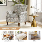 Nyctelius Traditional Polyester Accent Chair with Rolled Arms and Nailhead Trim by HULALA HOME