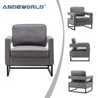 Modern Arm Accent Chair, Mid Century Living Room Chair Upholstered Lounge Chair