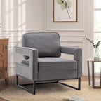 Modern Arm Accent Chair, Mid Century Living Room Chair Upholstered Lounge Chair
