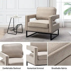 Modern Arm Accent Chair, Mid Century Living Room Chair Upholstered Lounge Chair