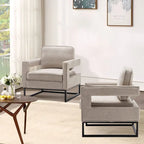 Modern Arm Accent Chair, Mid Century Living Room Chair Upholstered Lounge Chair