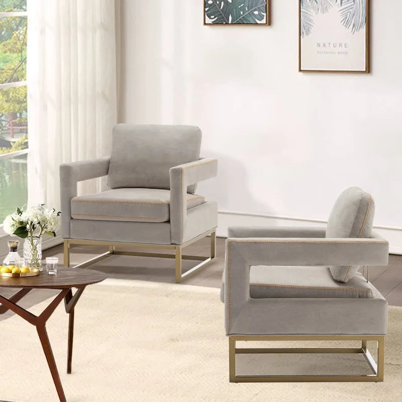 Modern Arm Accent Chair, Mid Century Living Room Chair Upholstered Lounge Chair