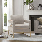 Modern Arm Accent Chair, Mid Century Living Room Chair Upholstered Lounge Chair
