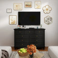 9-Drawer Dresser with Solid Wood Legs Chest Of Drawers Lacquer Console