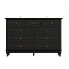 9-Drawer Dresser with Solid Wood Legs Chest Of Drawers Lacquer Console