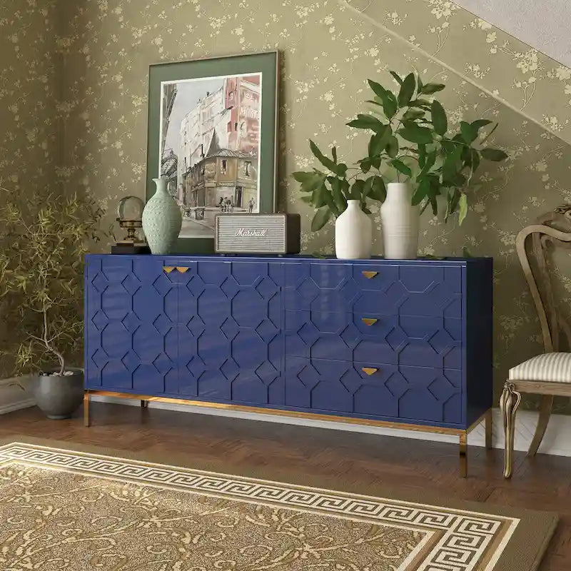 Clihome 2-Door Accent Cabinet with 3 Drawer Dressers