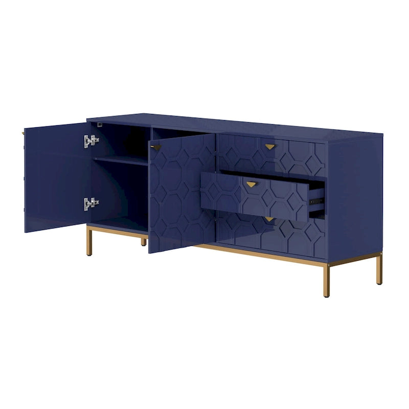Clihome 2-Door Accent Cabinet with 3 Drawer Dressers