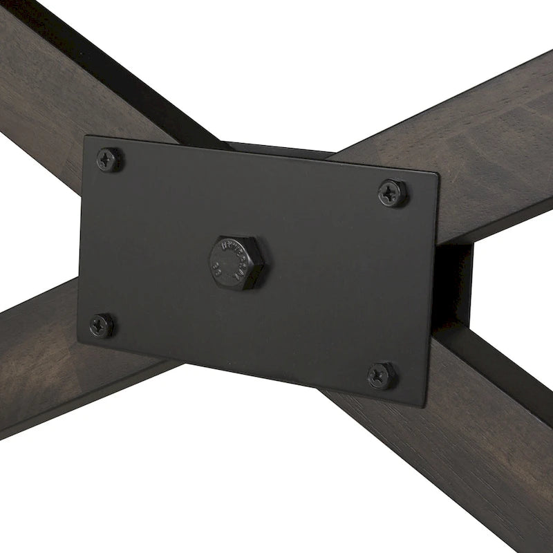 Double Bridge Dark Chestnut Trestle Table Set