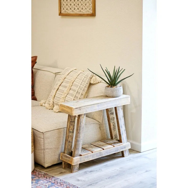 26x8x23 Luxe Aztec A Frame Accent Table (Natural)