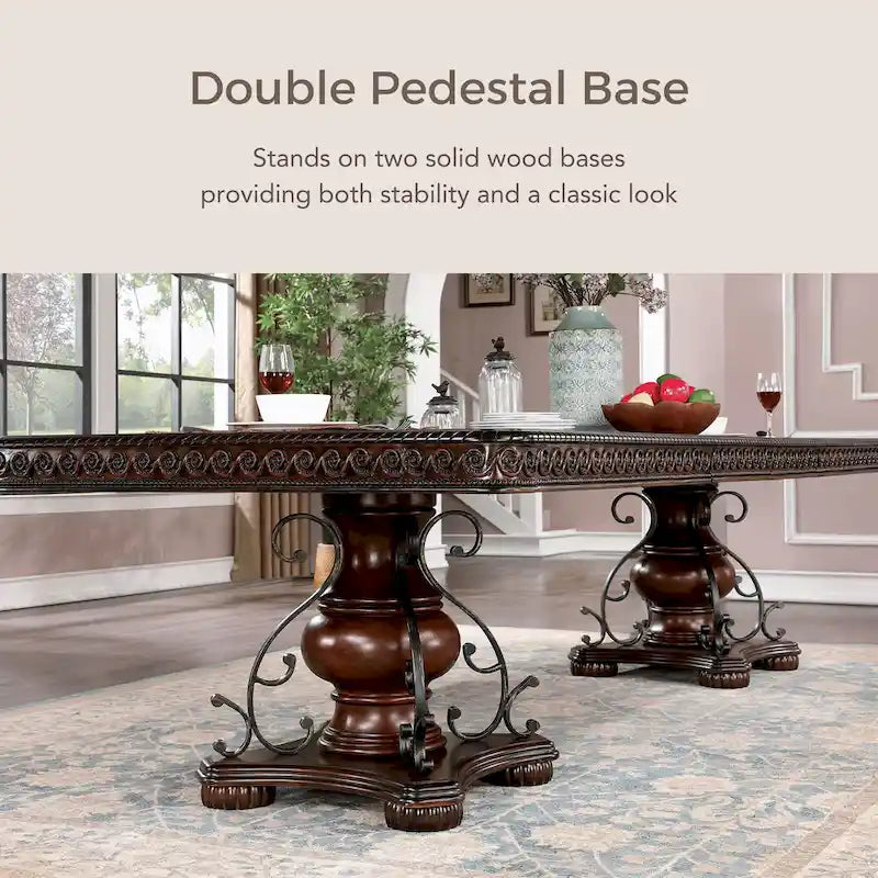Baburam Traditional Cherry 7-piece Expandable Dining Set by Furniture of America