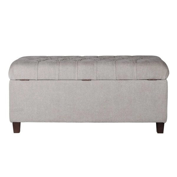 Copper Grove Muir Button Tufted Storage Bench Silver Ash