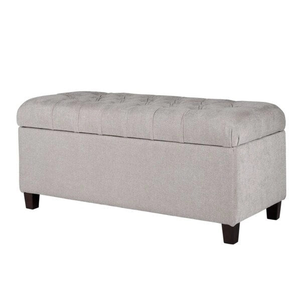 Copper Grove Muir Button Tufted Storage Bench Silver Ash