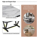 6PCS Marbled Veneers Tabletop Dining Table Set