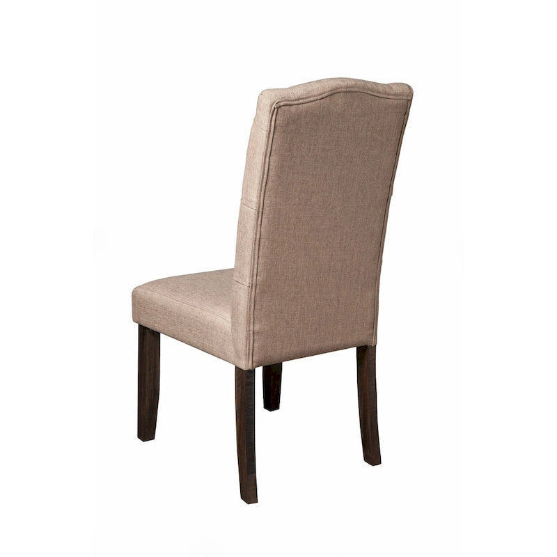 Alpine Furniture Set of 2 Button Tufted Parson Chairs - Salvaged Grey - 19.5Wx24Dx41H