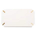 White & Gold Coffee Table - Rectangular with Angled Metal Legs (43.5")