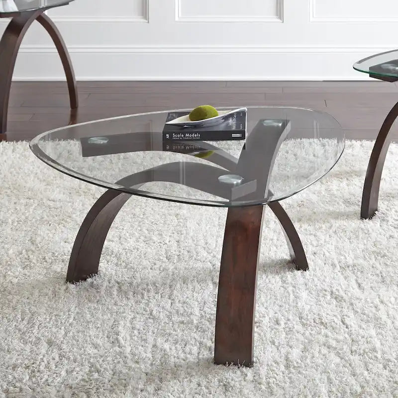 Steve Silver Perrin Contemporary Glass Top 3-Piece Occasional Set