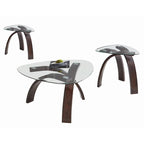 Steve Silver Perrin Contemporary Glass Top 3-Piece Occasional Set